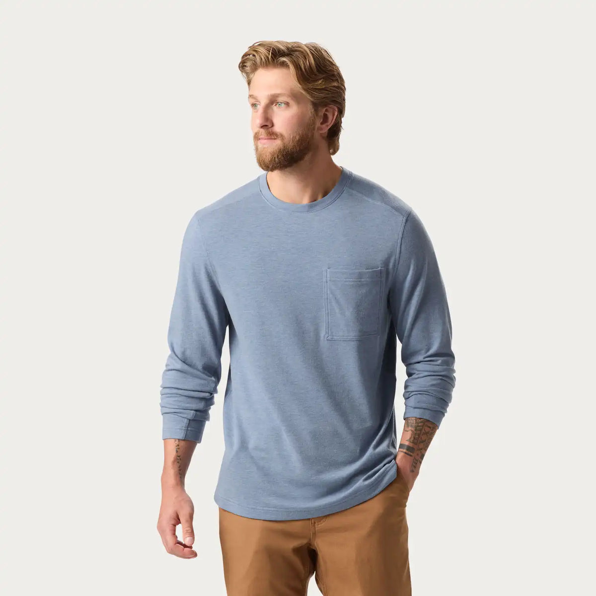 Men's Black Ram Wool Long Sleeve Crew