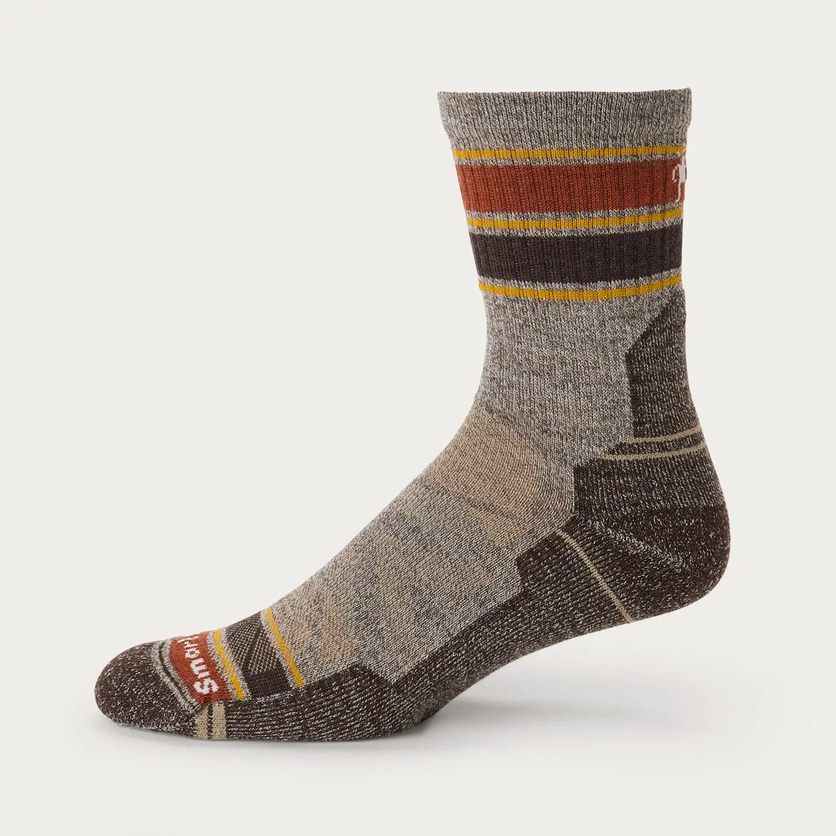 Men's Smartwool Hike Light Cushion Striped Mid Crew Socks