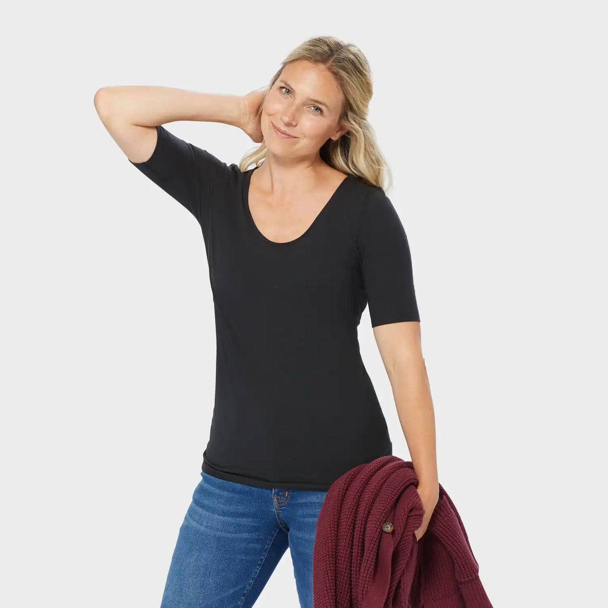 Women's No-Yank Sweater Protector Elbow Sleeve Tee